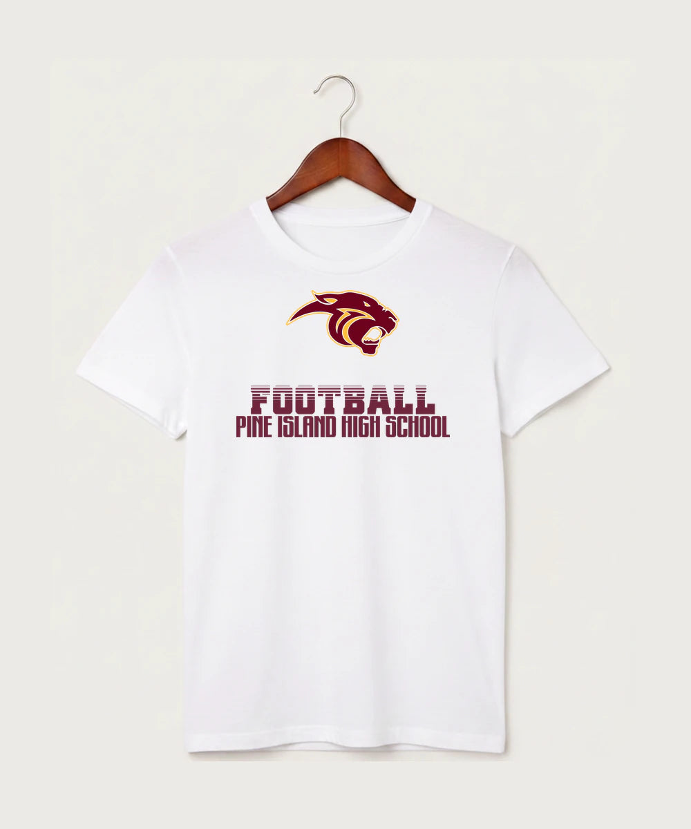 Pine Island High School Football (Boys) - White T-Shirt - Full Front