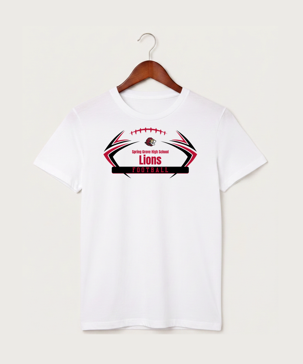 Spring Grove High School Football (Boys) - White T-Shirt - Full Front