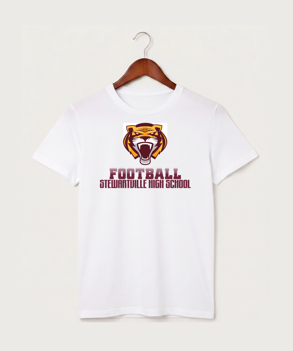 Stewartville High School Football (Boys) - White T-Shirt - Full Front
