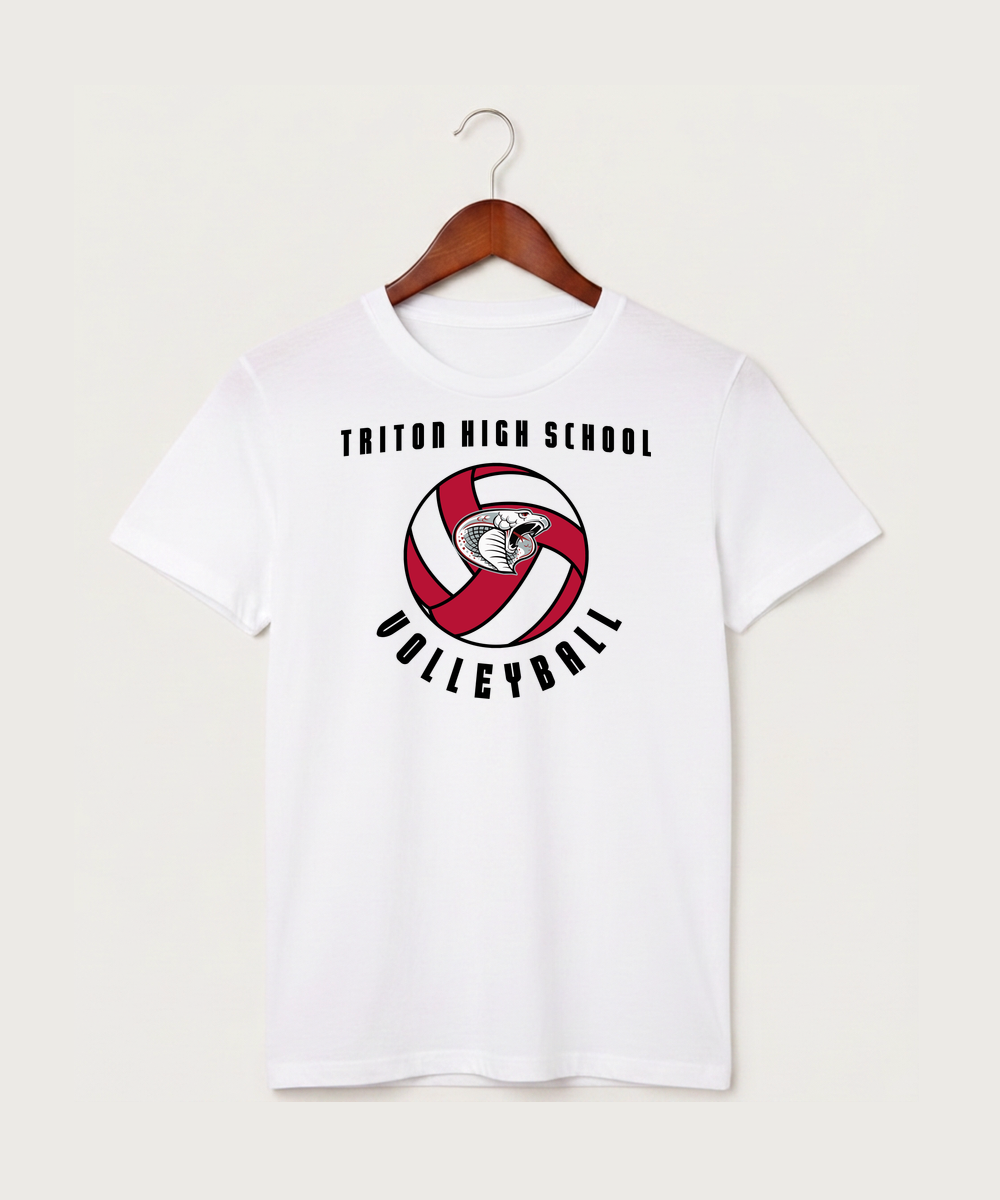 Triton High School Volleyball (Girls) - White T-Shirt - Full Front