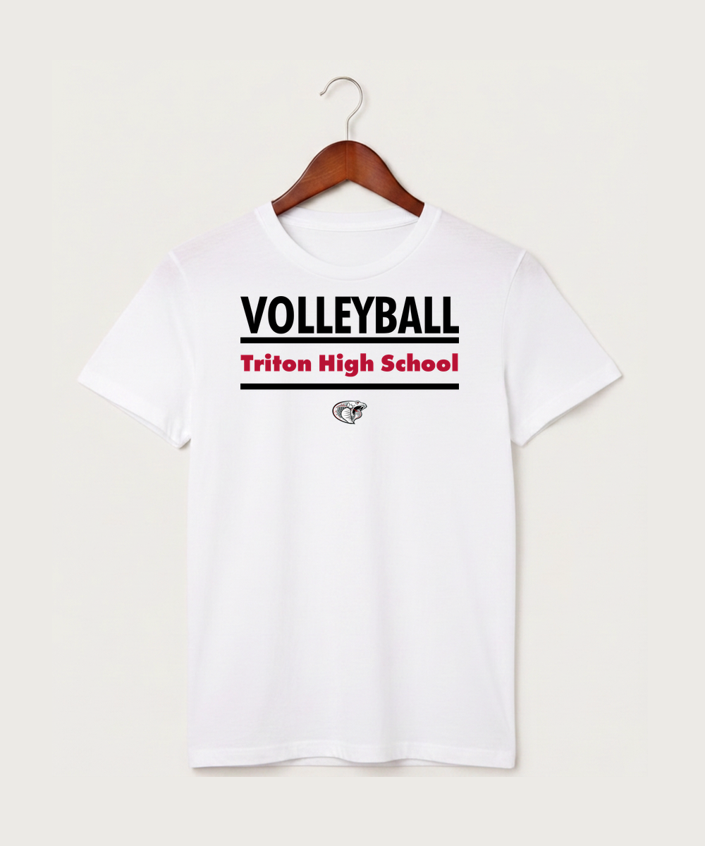 Triton High School Volleyball (Girls) - White T-Shirt - Full Front
