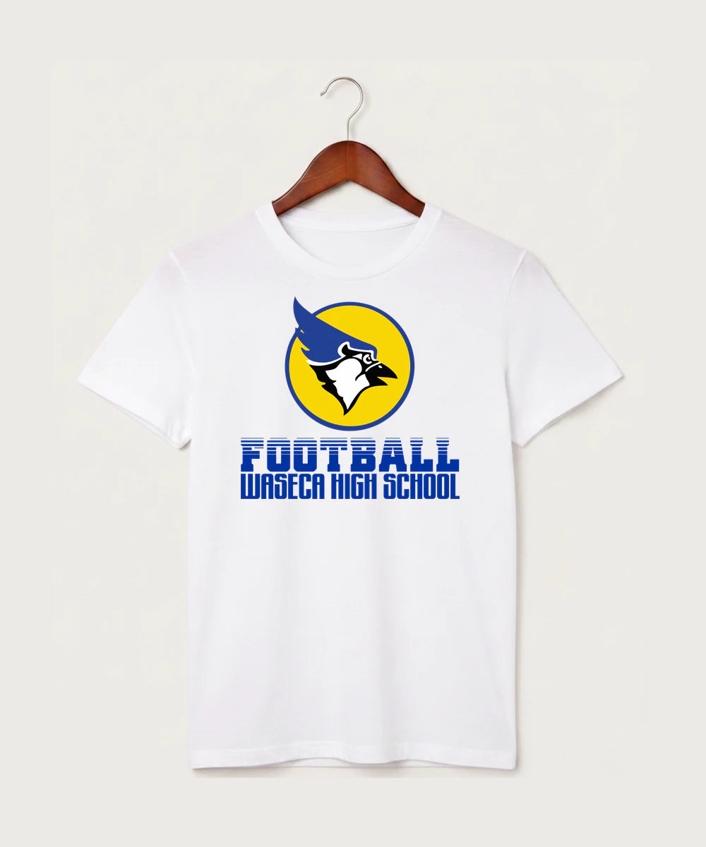 Waseca High School Football (Boys) - White T-Shirt - Full Front