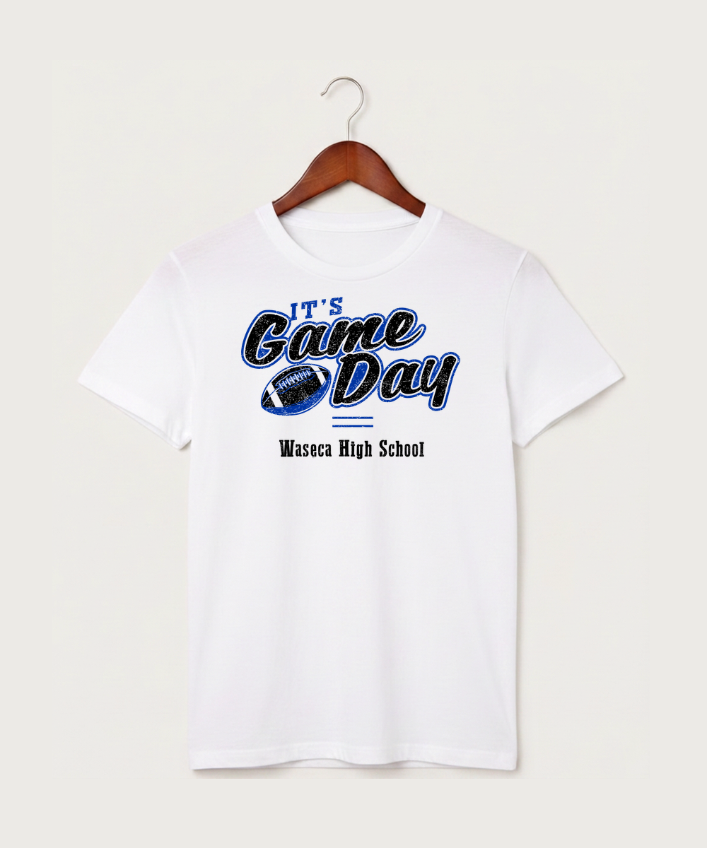 Waseca High School Football (Boys) - White T-Shirt - Full Front