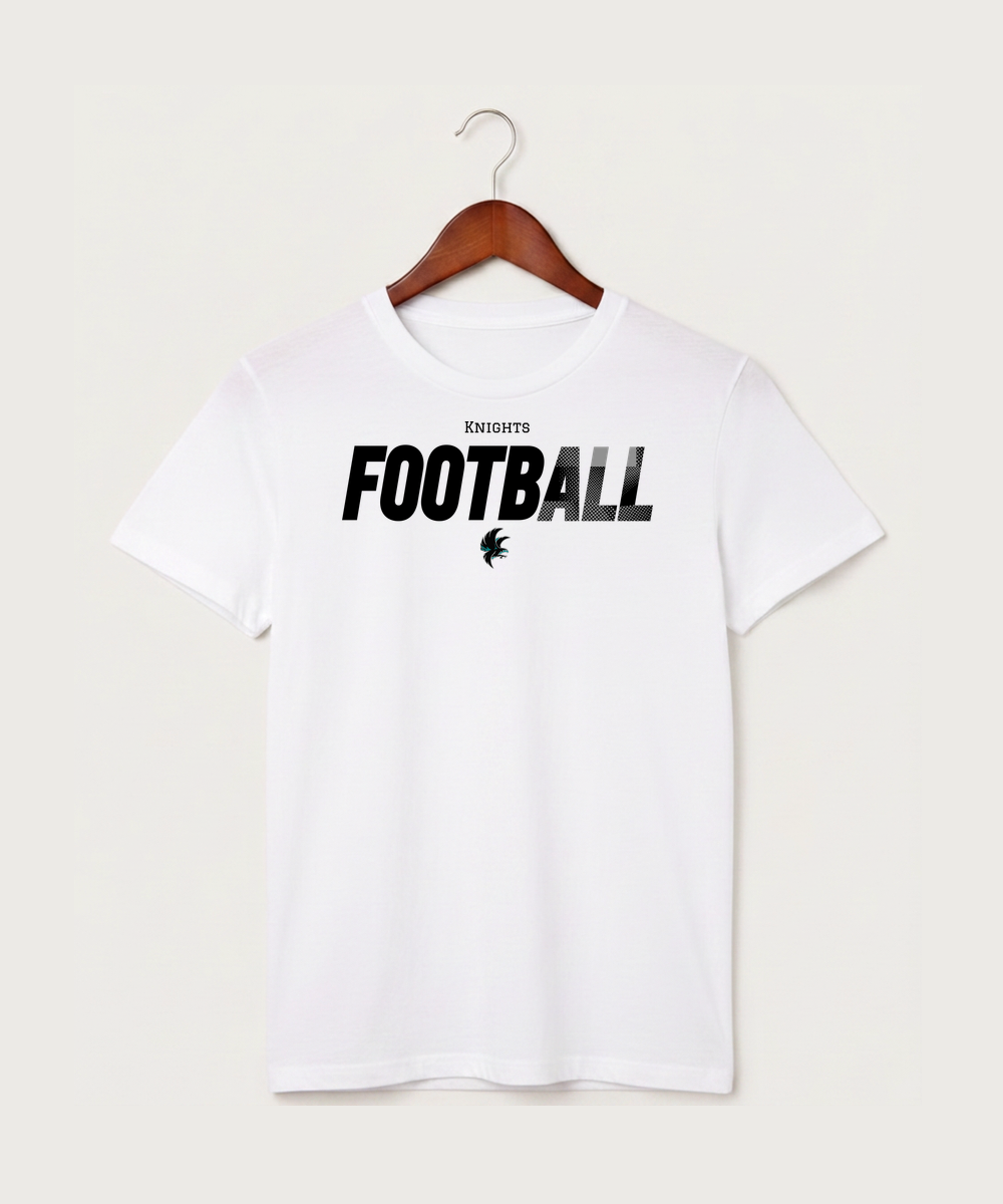 Alden-Conger-Glenville Emmons High School Football (Boys) - White T-Shirt - Full Front