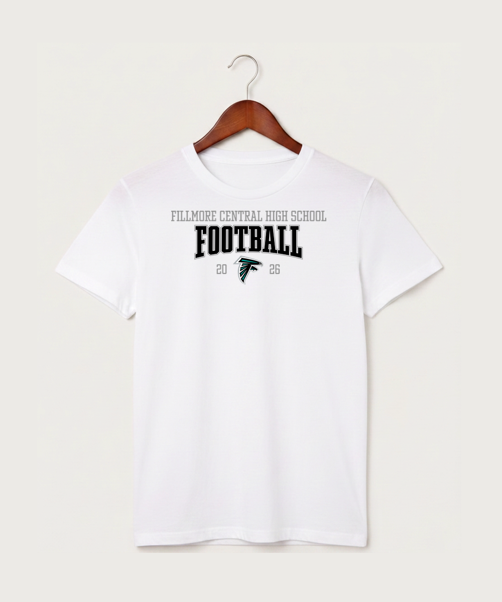 Fillmore Central High School Football (Boys) - White T-Shirt - Full Front