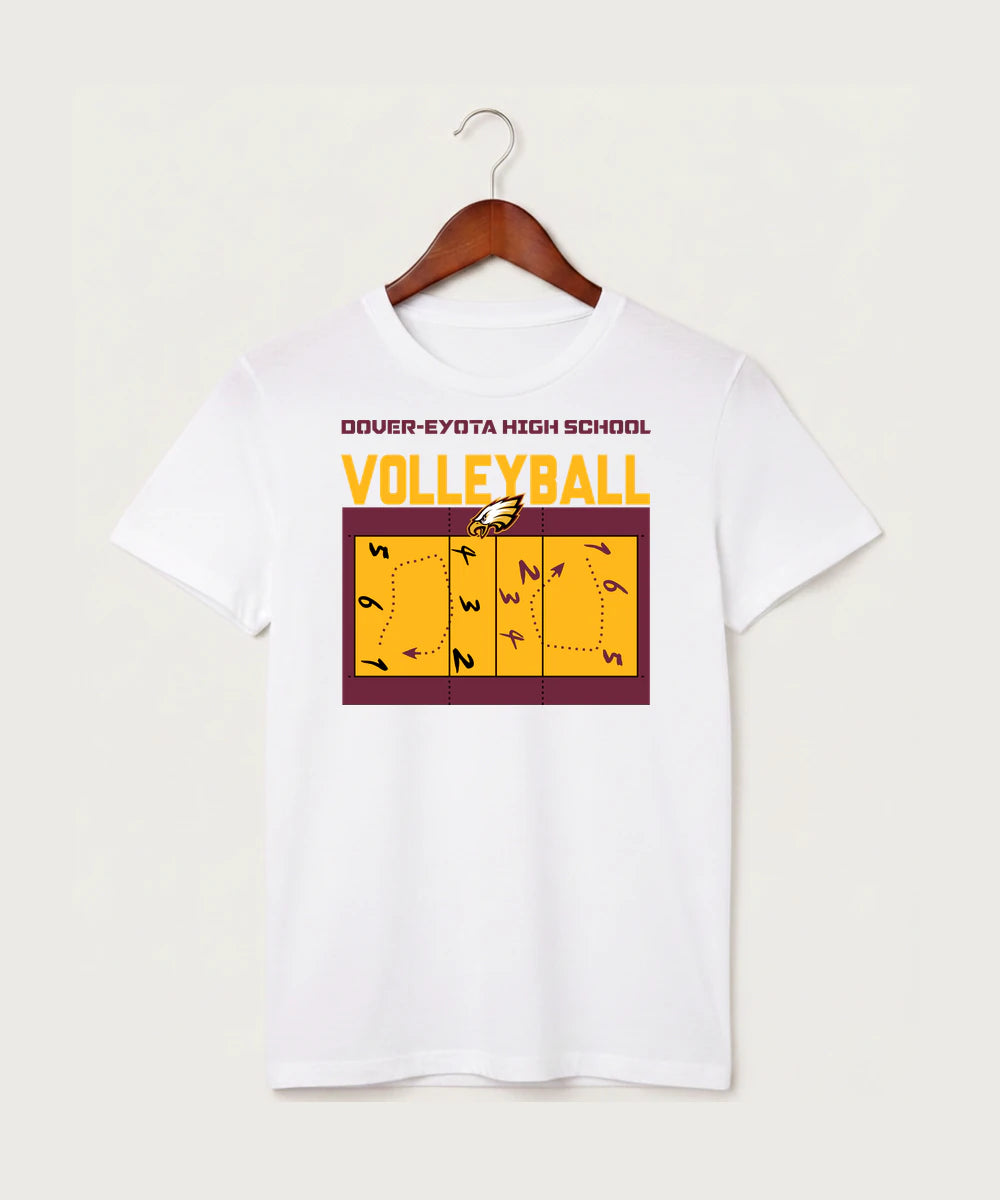 Dover-Eyota High School Volleyball (Girls) - White T-Shirt - Full Front