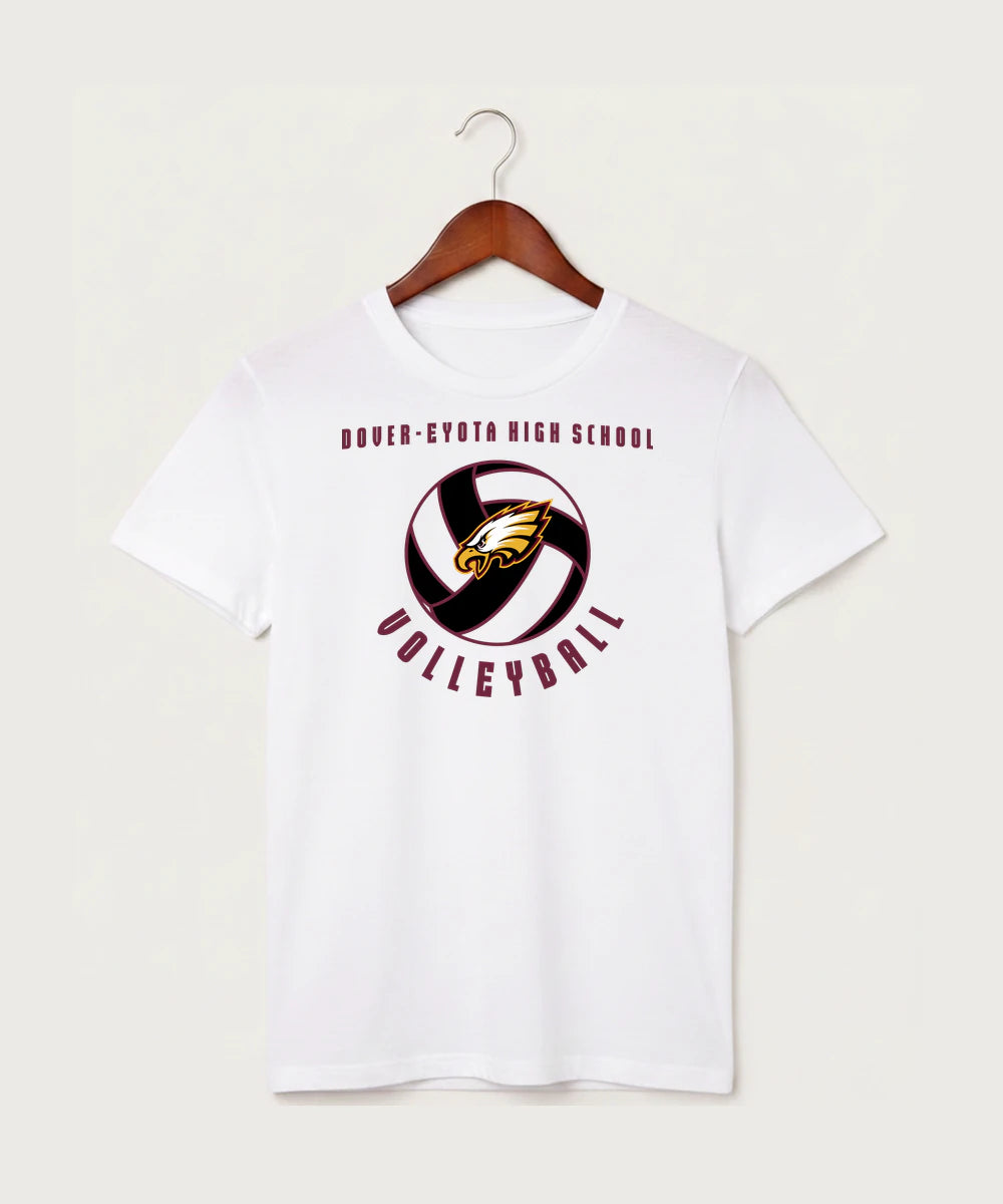 Dover-Eyota High School Volleyball (Girls) - White T-Shirt - Full Front