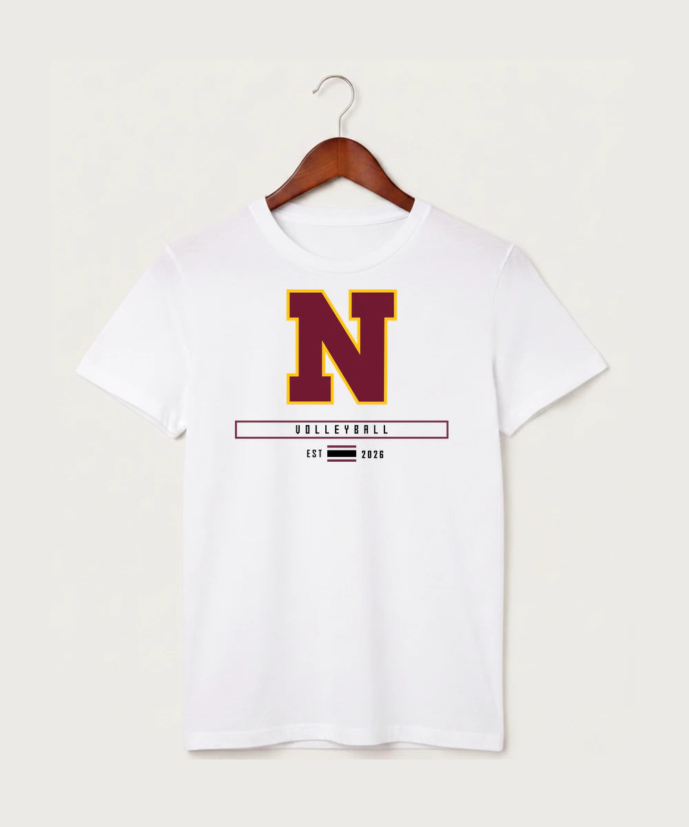 Northfield High School Volleyball (Girls) - White T-Shirt - Full Front