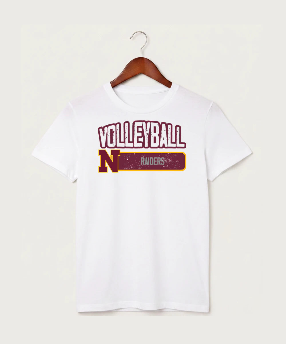 Northfield High School Volleyball (Girls) - White T-Shirt - Full Front