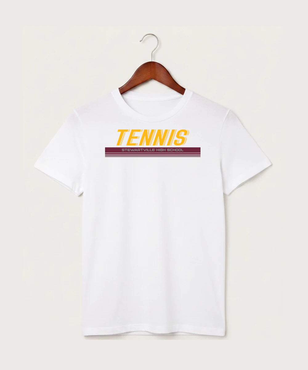 Stewartville High School Tennis (Coed) - White T-Shirt - Full Front