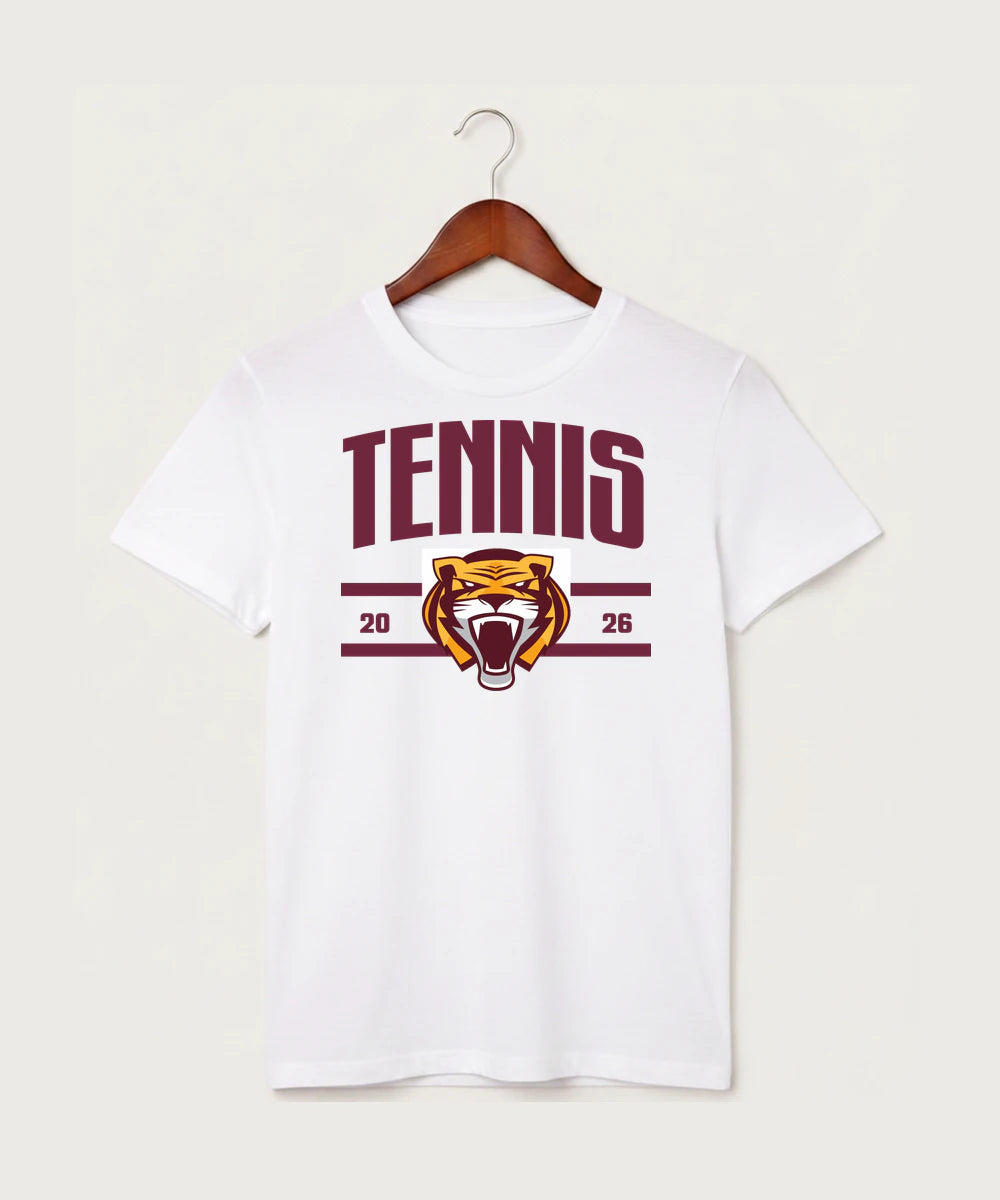 Stewartville High School Tennis (Coed) - White T-Shirt - Full Front