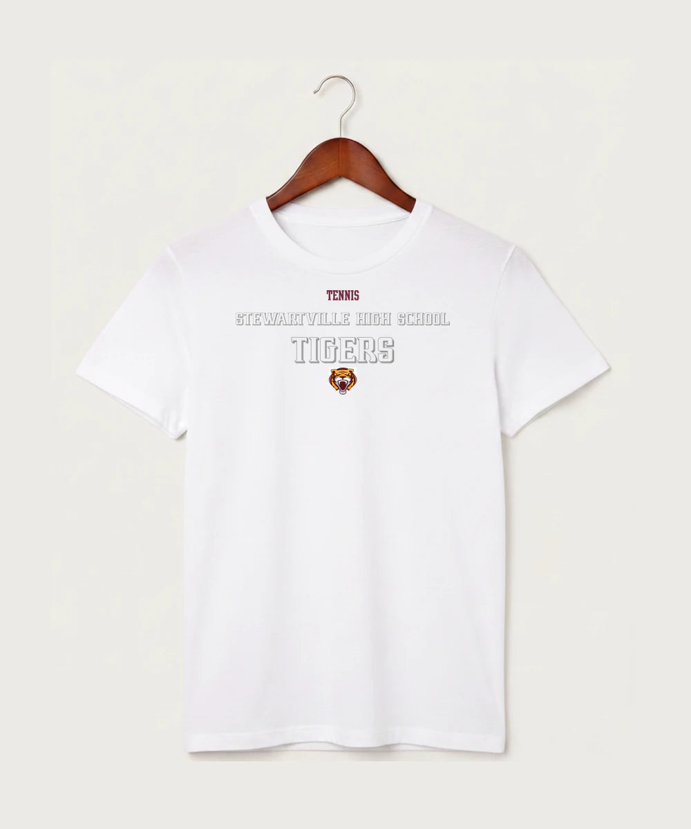 Stewartville High School Tennis (Coed) - White T-Shirt - Full Front