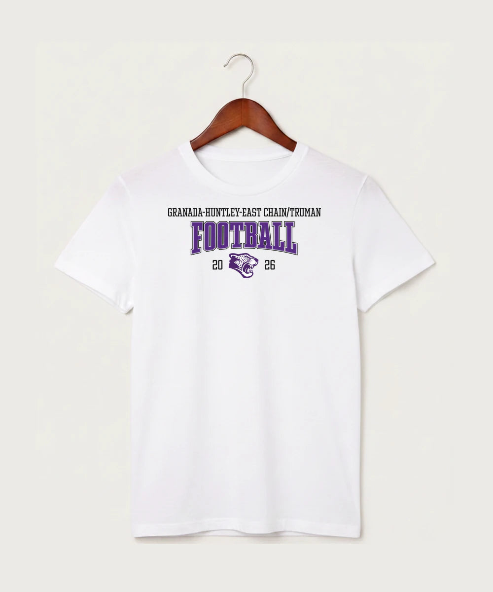 Granada-Huntley-East Chain/Truman Football (Boys) - White T-Shirt - Full Front