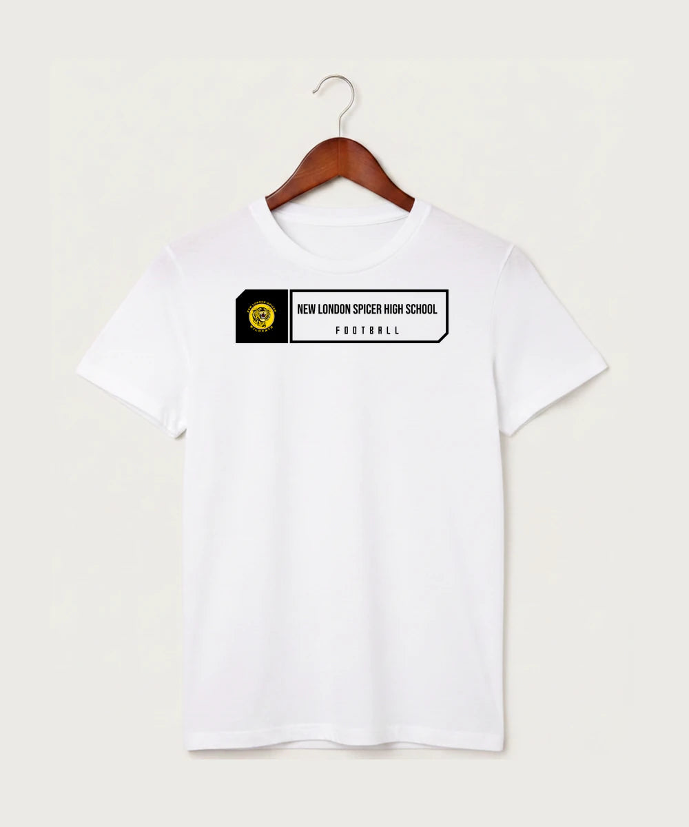 New London Spicer High School Football (Boys) - White T-Shirt - Full Front
