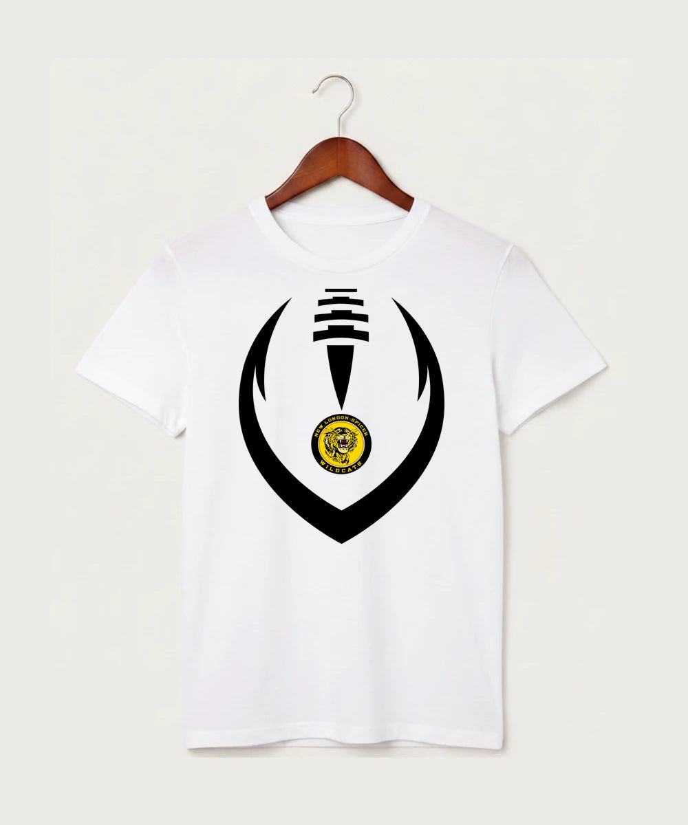 New London Spicer High School Football (Boys) - White T-Shirt - Full Front