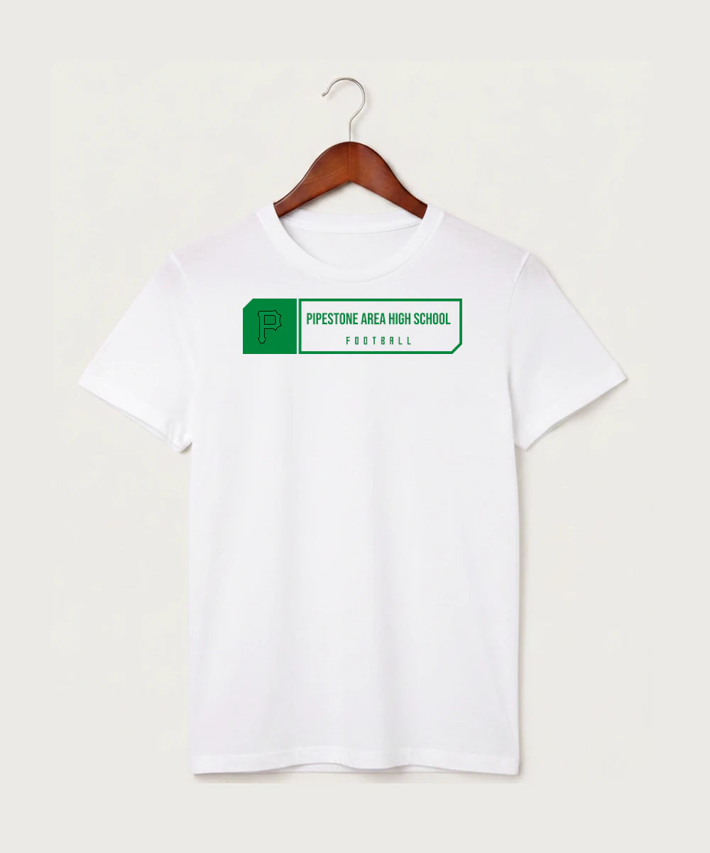 Pipestone Area High School Football (Boys) - White T-Shirt - Full Front