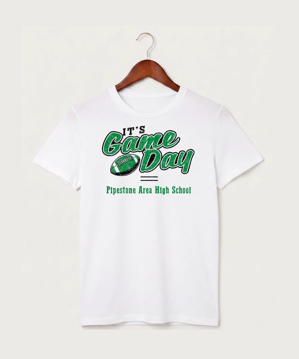 Pipestone Area High School Football (Boys) - White T-Shirt - Full Front