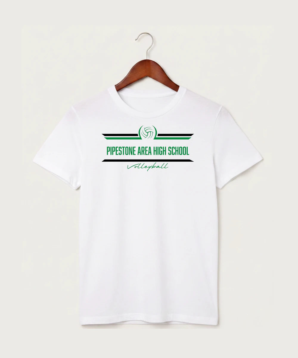 Pipestone Area High School Volleyball (Girls) - White T-Shirt - Full Front