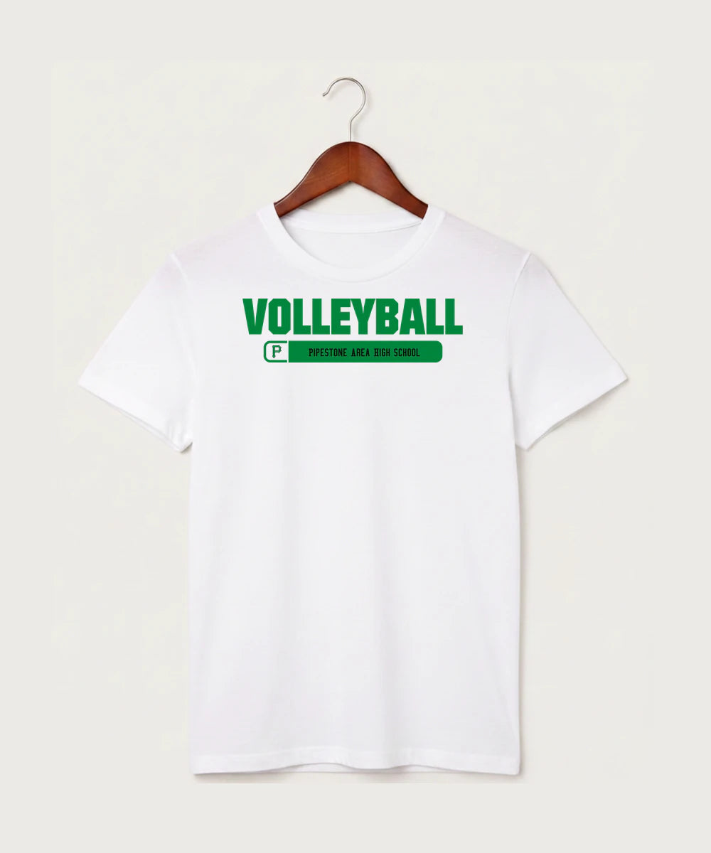 Pipestone Area High School Volleyball (Girls) - White T-Shirt - Full Front
