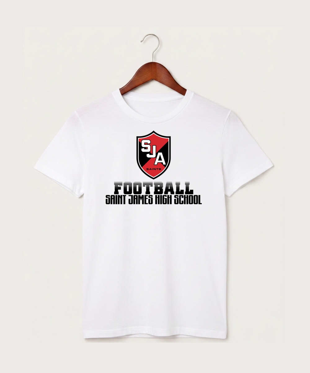 Saint James High School Football (Boys) - White T-Shirt - Full Front