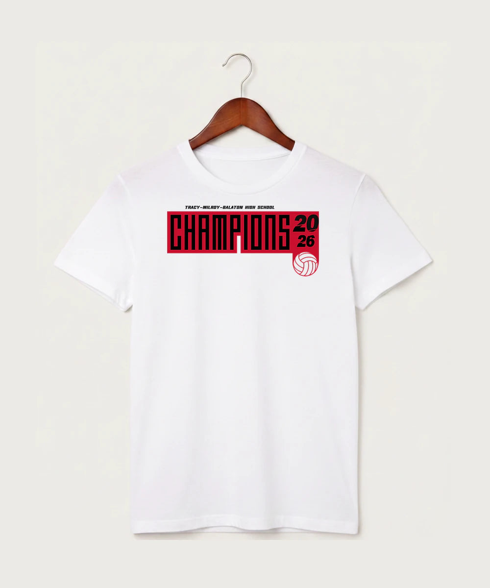Tracy-Milroy-Balaton High School Volleyball (Girls) - White T-Shirt - Full Front