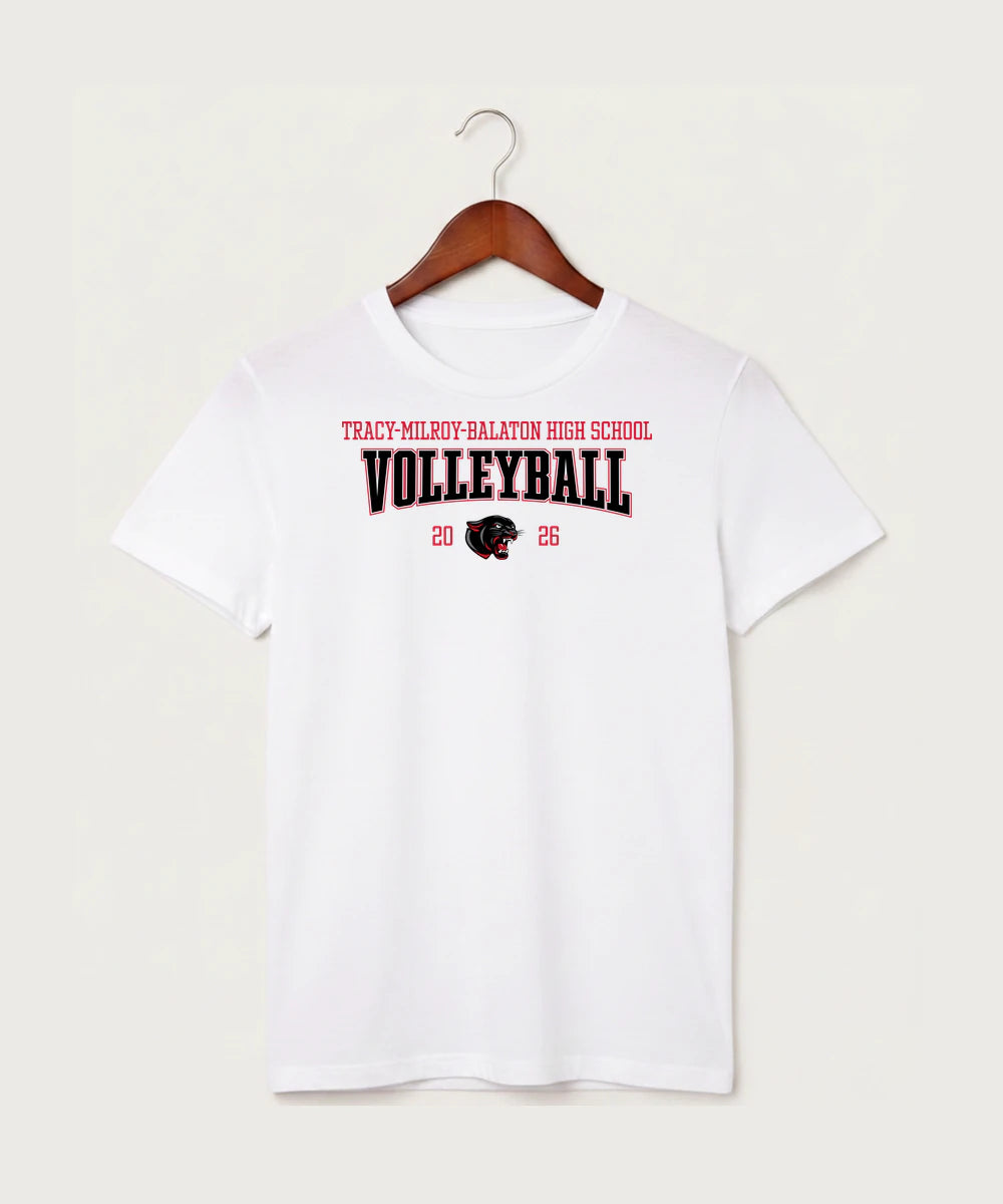 Tracy-Milroy-Balaton High School Volleyball (Girls) - White T-Shirt - Full Front