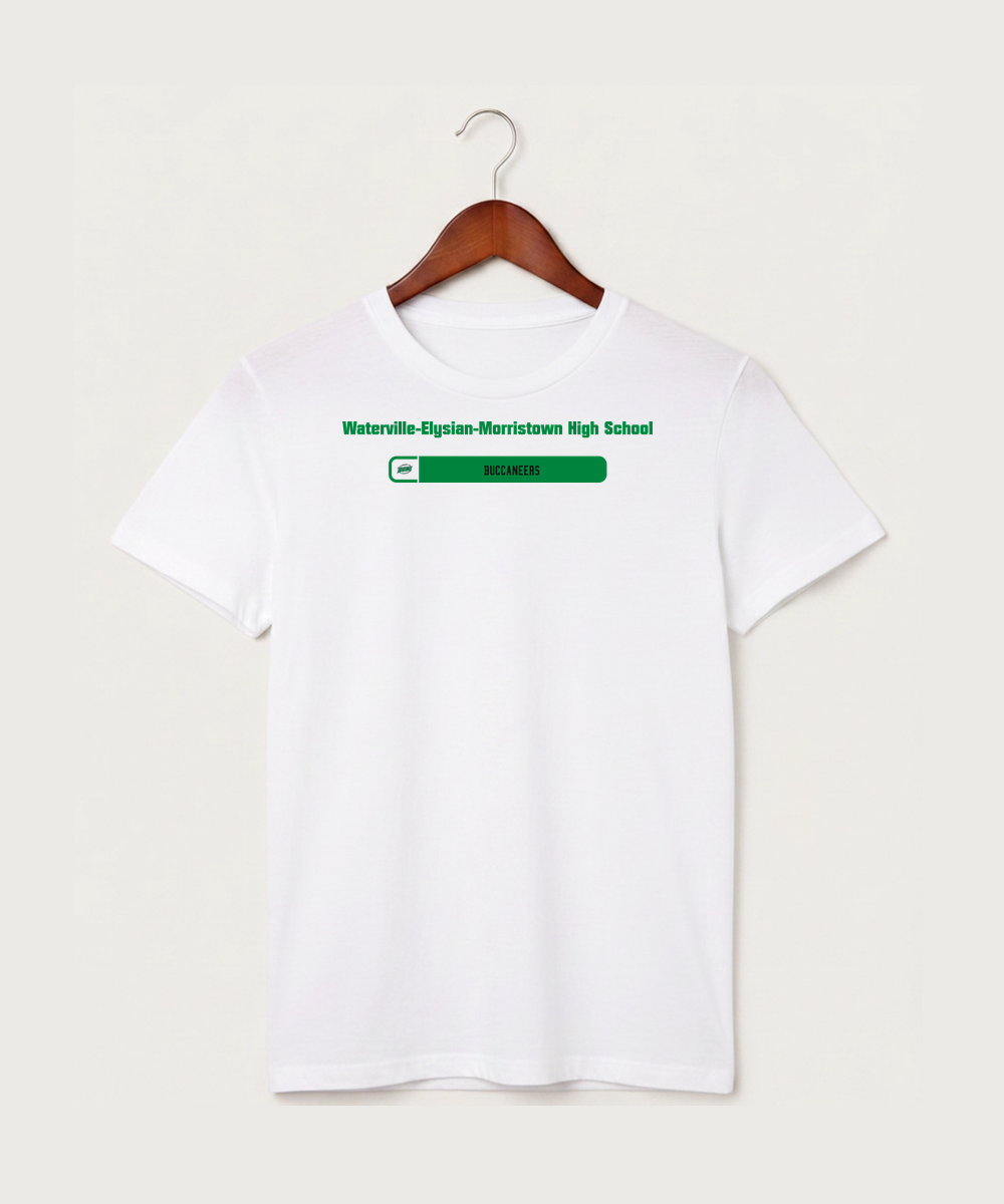Waterville-Elysian-Morristown High School Football (Boys) - White T-Shirt - Full Front