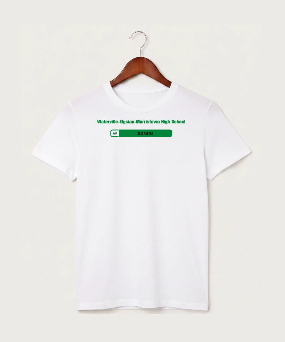 Waterville-Elysian-Morristown High School Football (Boys) - White T-Shirt - Full Front