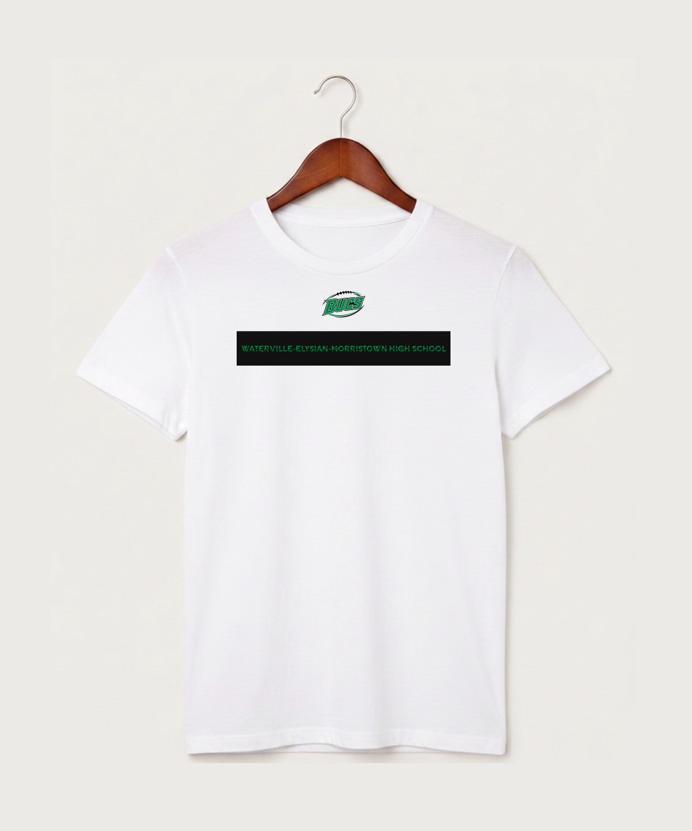 Waterville-Elysian-Morristown High School Football (Boys) - White T-Shirt - Full Front