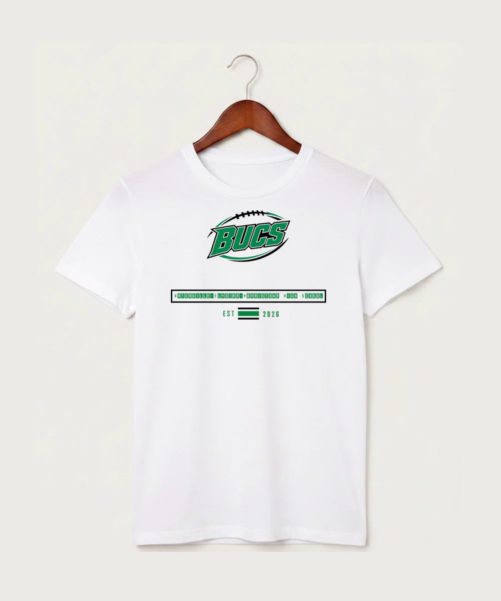 Waterville-Elysian-Morristown High School Football (Boys) - White T-Shirt - Full Front
