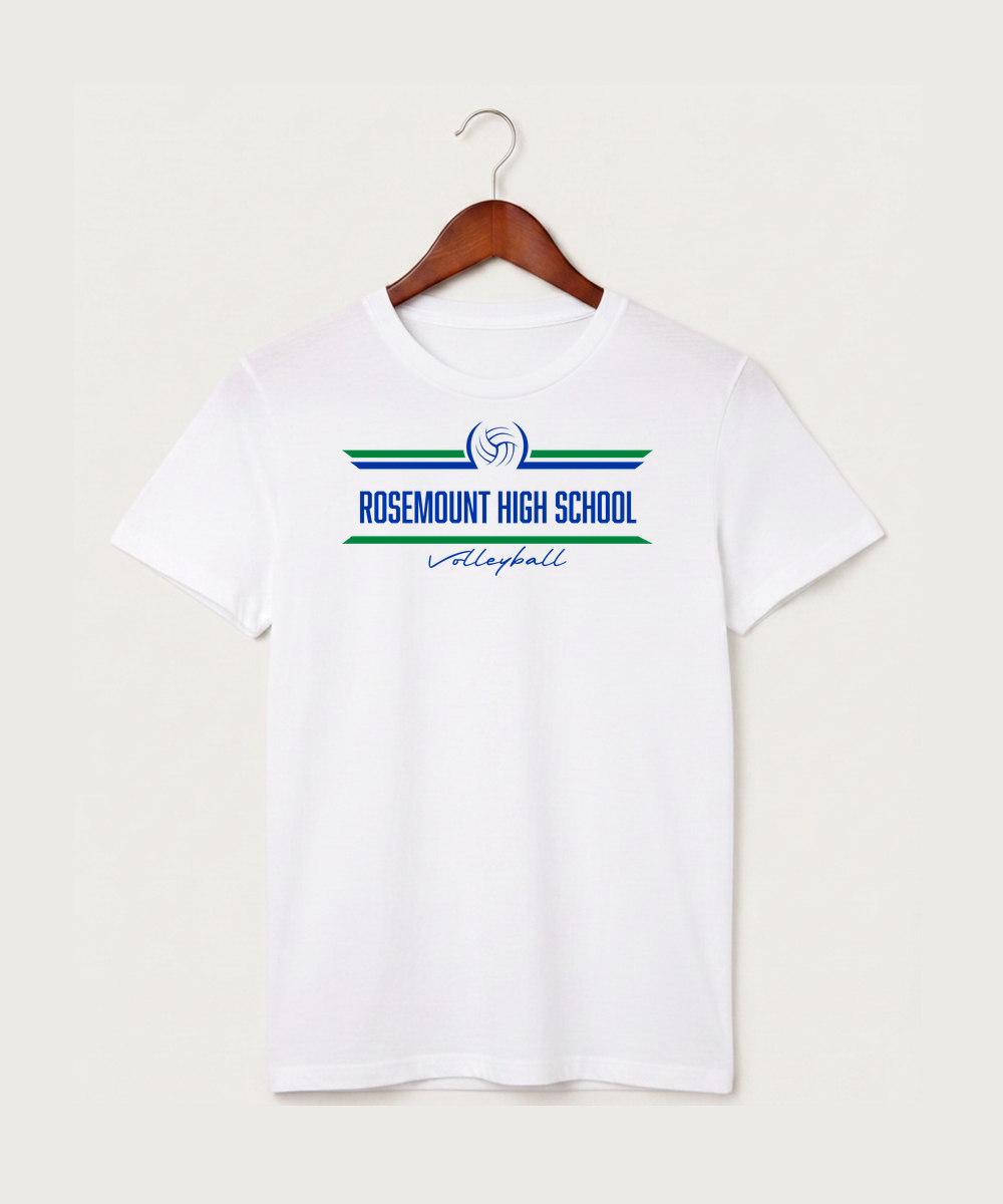 Rosemount High School Volleyball (Girls) - White T-Shirt - Full Front