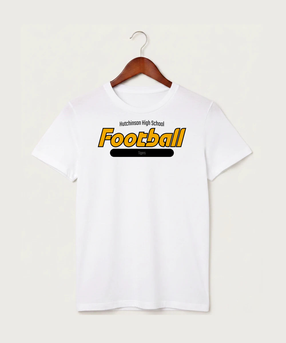 Hutchinson High School Football (Boys) - White T-Shirt - Full Front