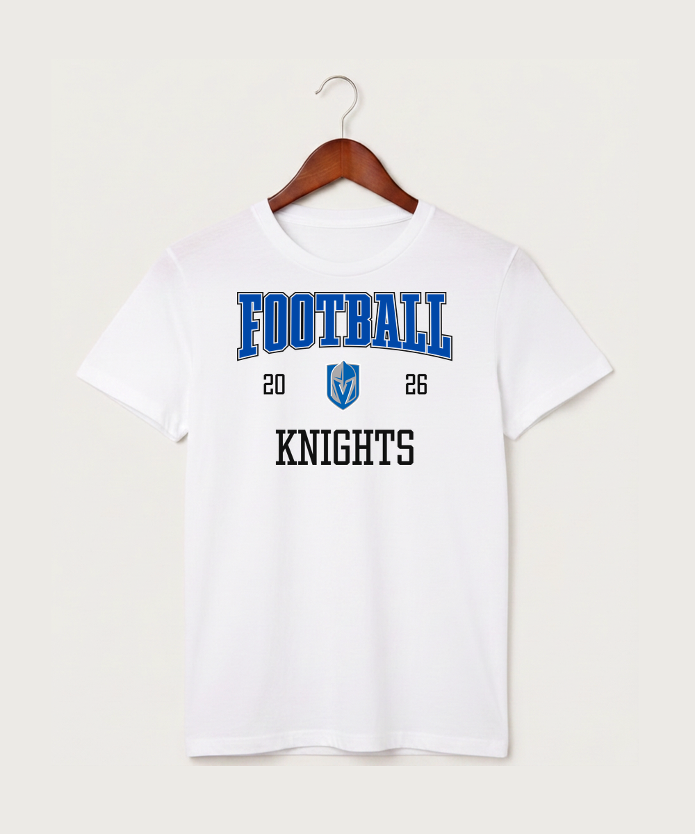 Lake Crystal-Welcome-Memorial High School Football (Boys) - White T-Shirt - Full Front