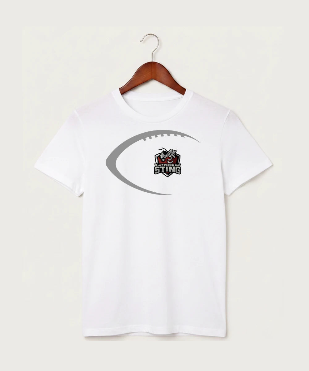 Yellow Medicine East High School Football (Boys) - White T-Shirt - Full Front