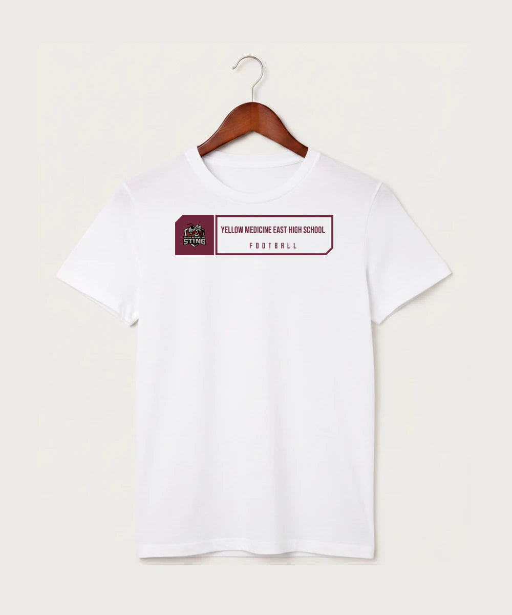 Yellow Medicine East High School Football (Boys) - White T-Shirt - Full Front
