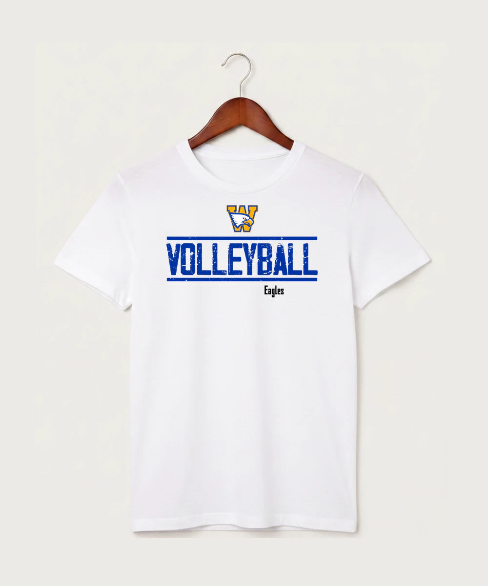 Windom Area High School Volleyball (Girls) - White T-Shirt - Full Front