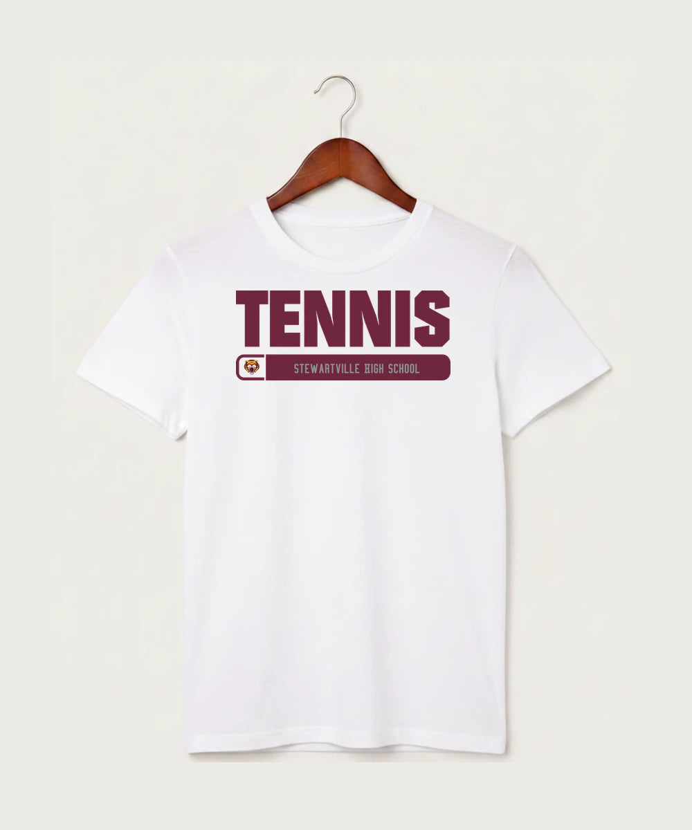 Stewartville High School Tennis (Coed) - White T-Shirt - Full Front
