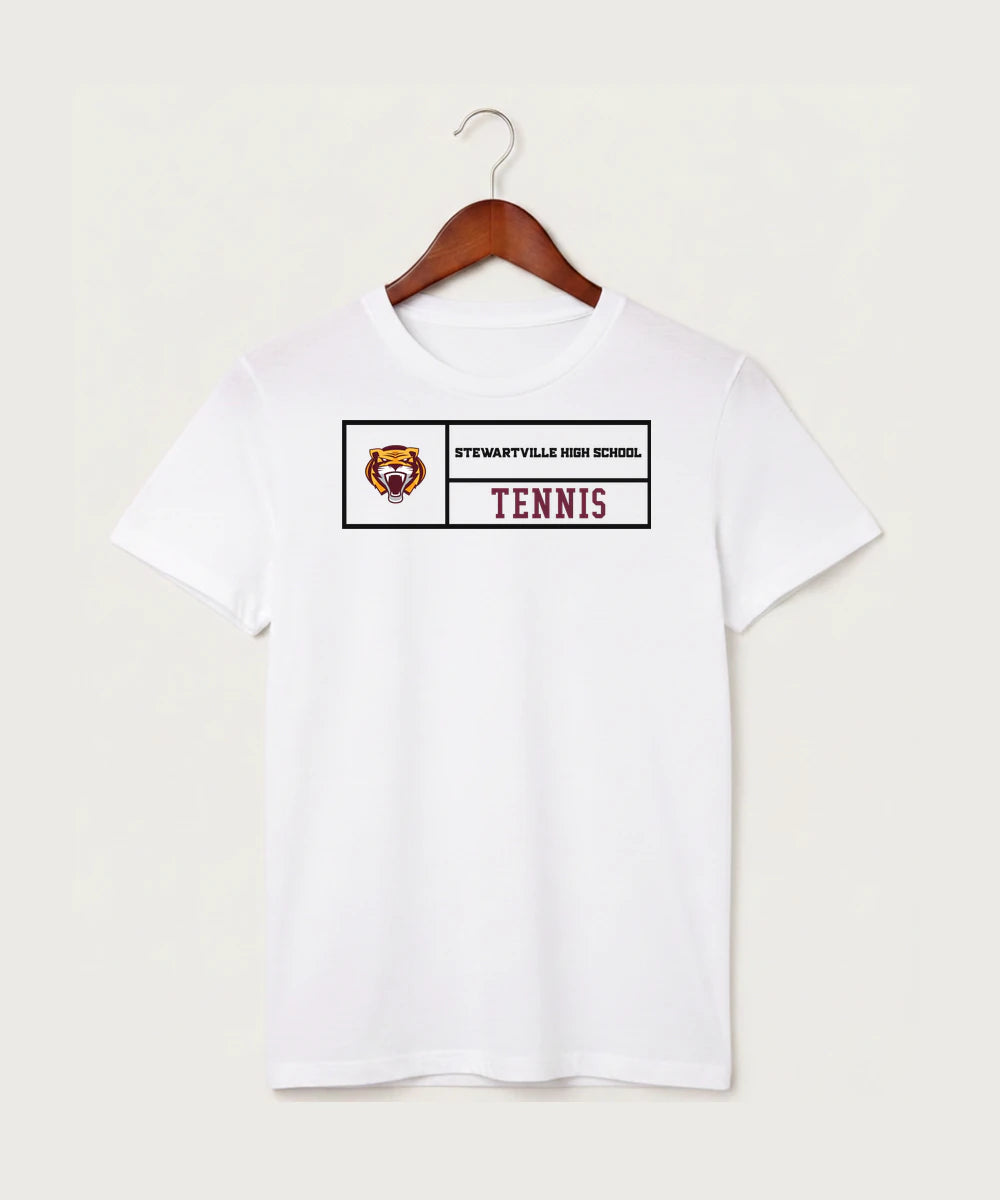 Stewartville High School Tennis (Coed) - White T-Shirt - Full Front