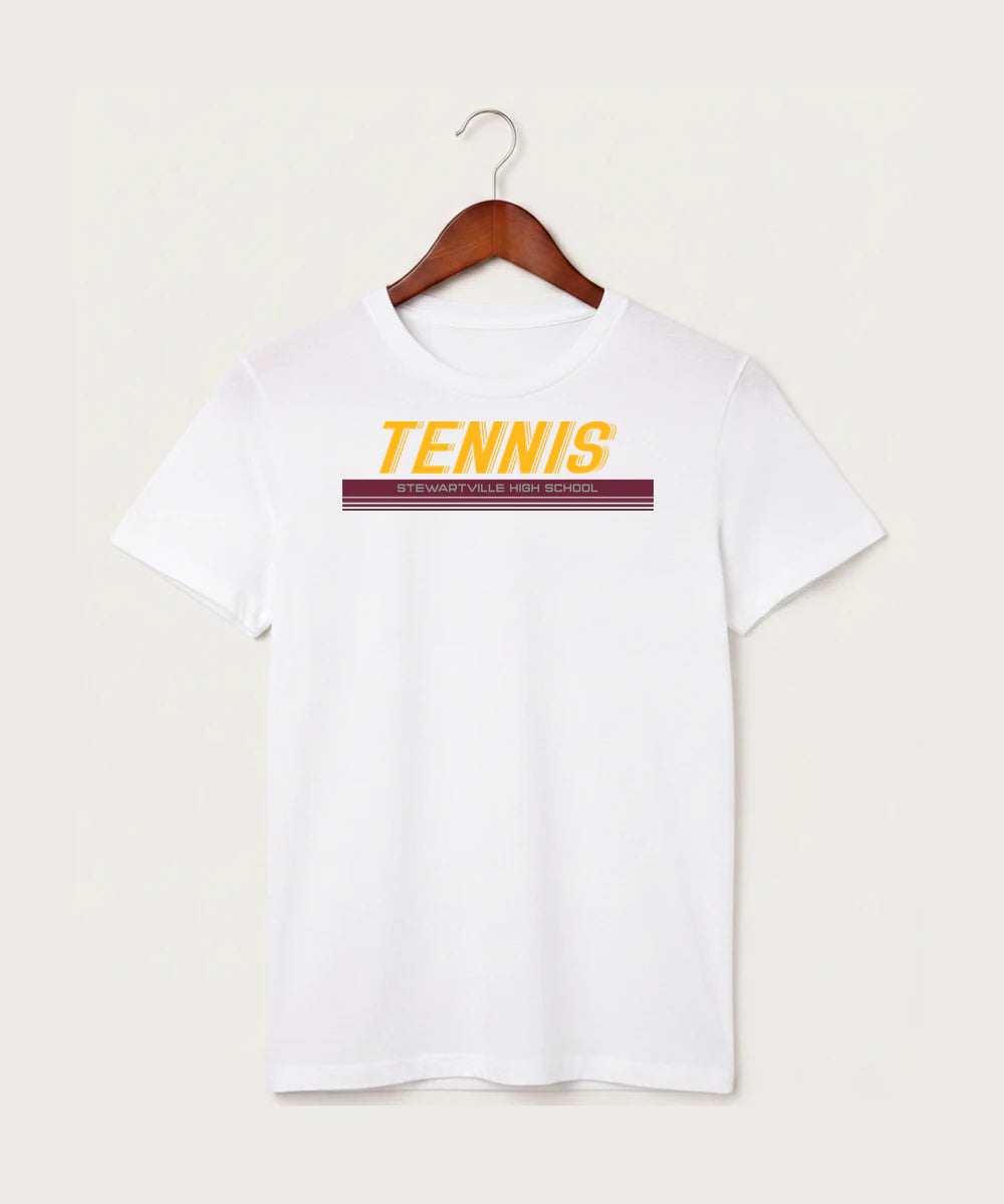 Stewartville High School Tennis (Coed) - White T-Shirt - Full Front