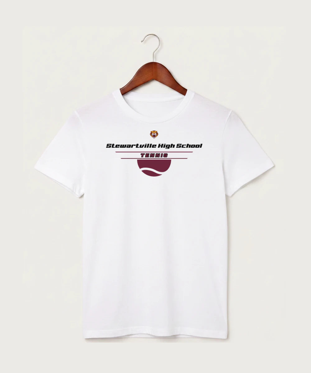 Stewartville High School Tennis (Coed) - White T-Shirt - Full Front