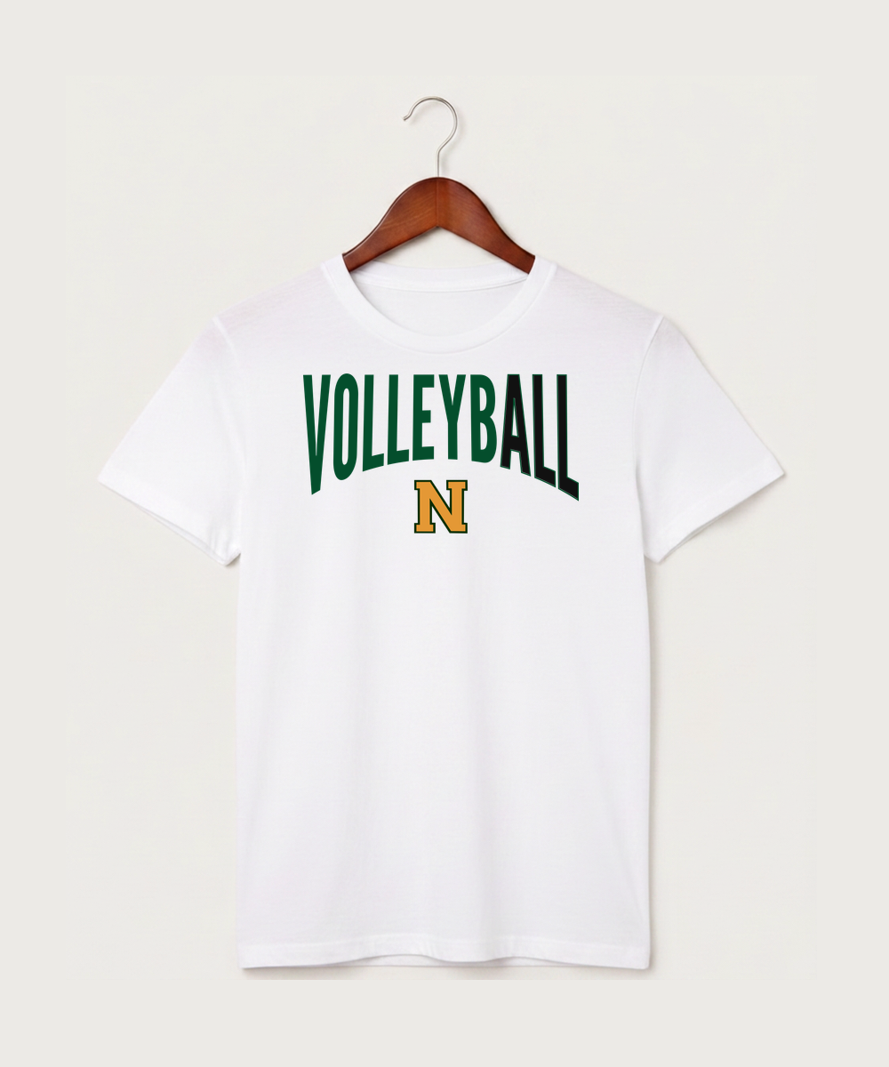 Nevis High School Volleyball (Girls) - White T-Shirt - Full Front