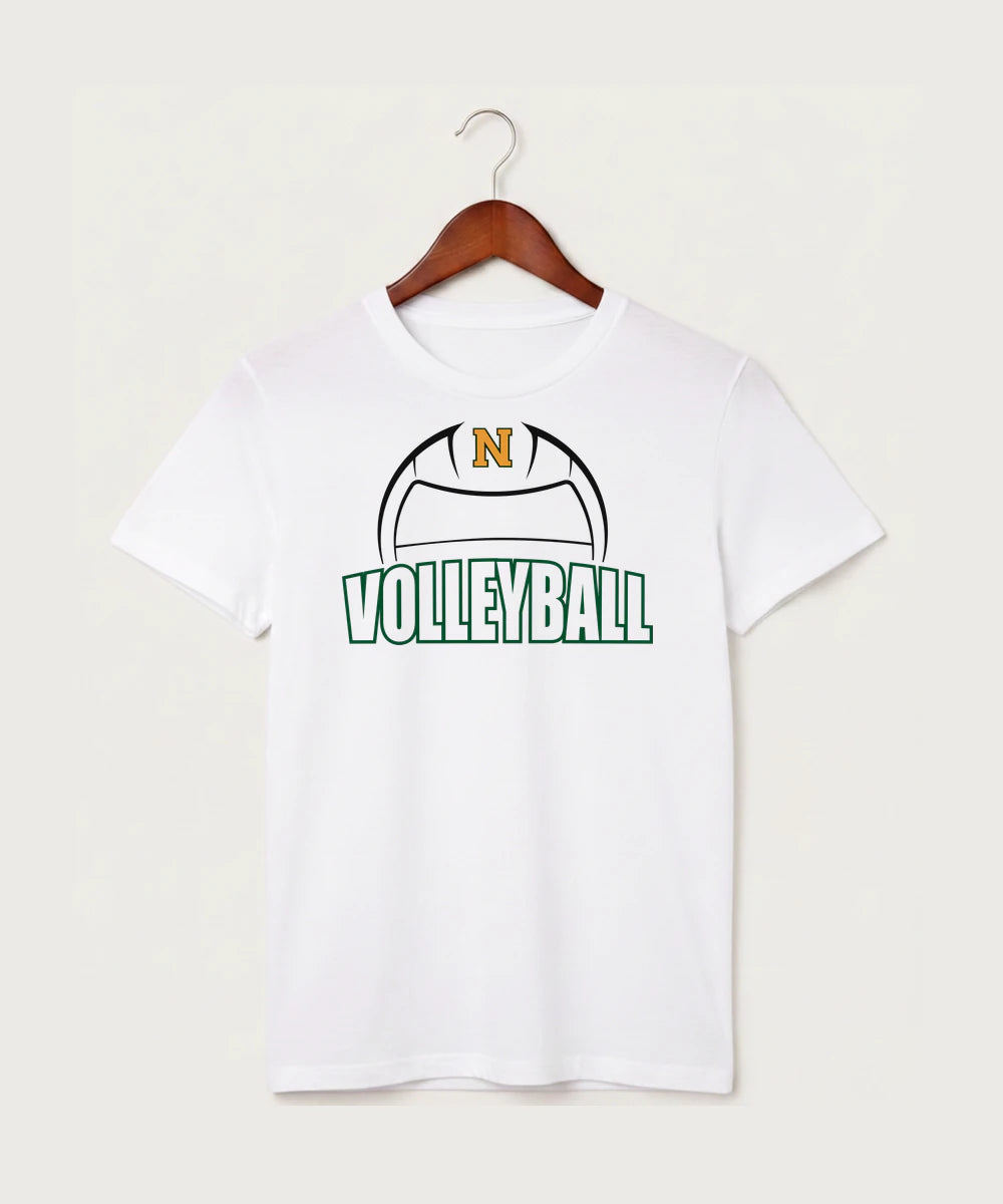 Nevis High School Volleyball (Girls) - White T-Shirt - Full Front