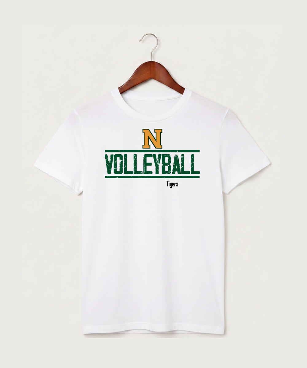 Nevis High School Volleyball (Girls) - White T-Shirt - Full Front