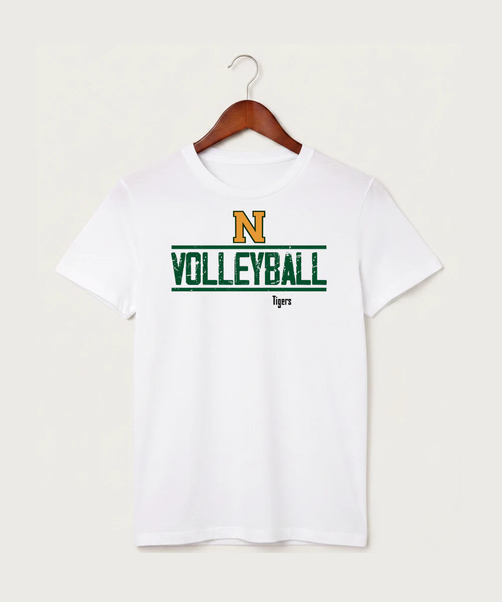 Nevis High School Volleyball (Girls) - White T-Shirt - Full Front