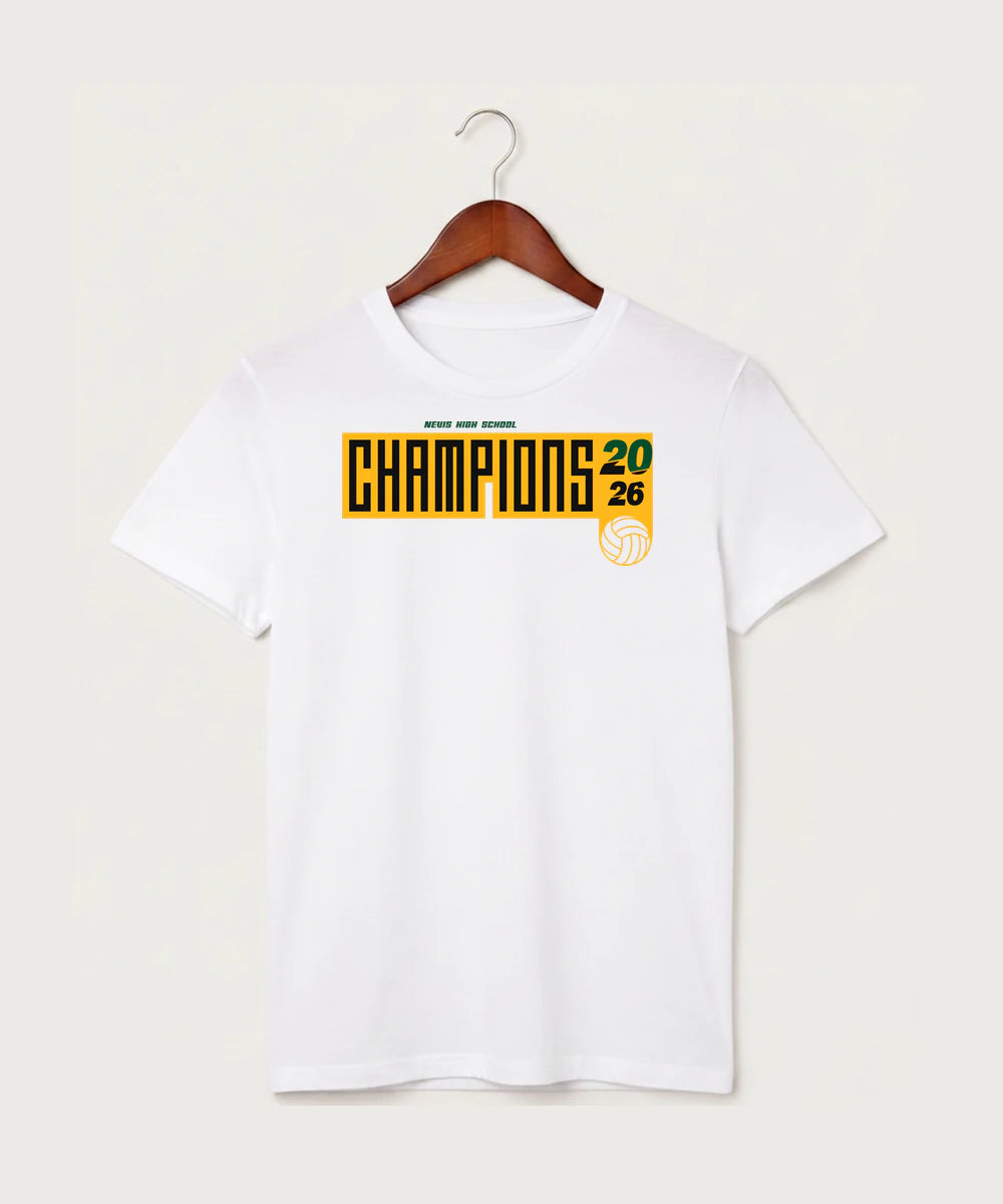 Nevis High School Volleyball (Girls) - White T-Shirt - Full Front