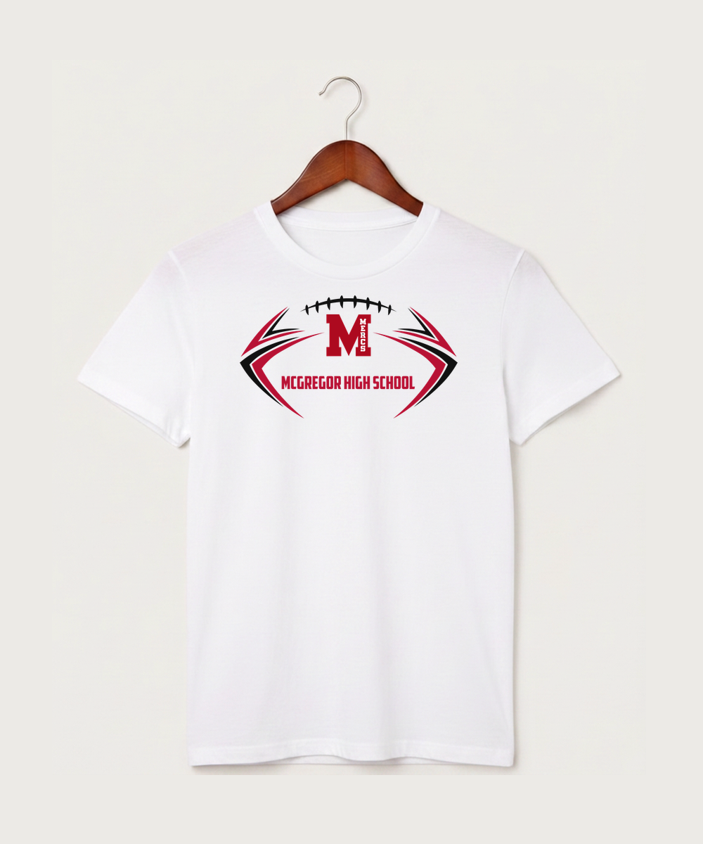 Mcgregor High School Football (Boys) - White T-Shirt - Full Front