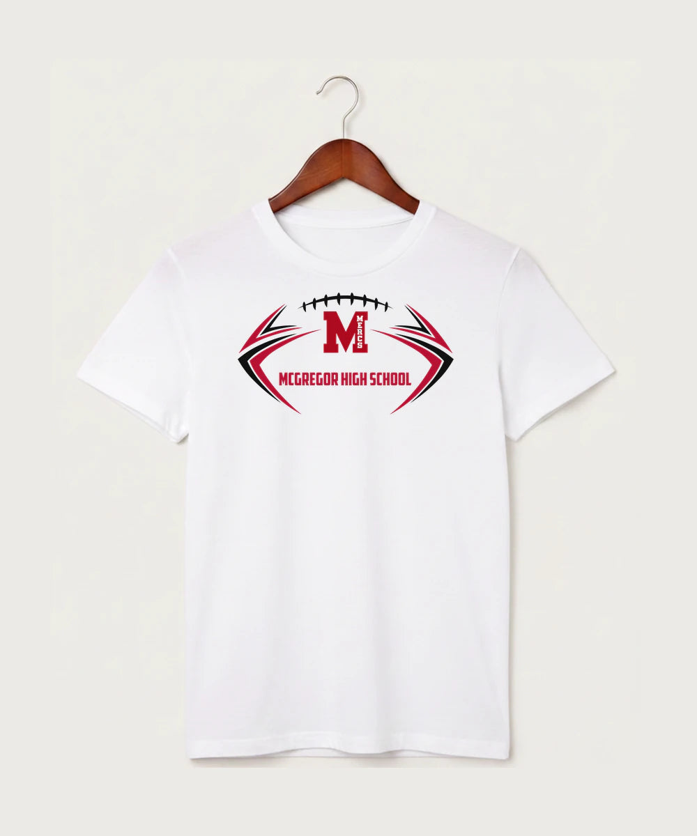 Mcgregor High School Football (Boys) - White T-Shirt - Full Front