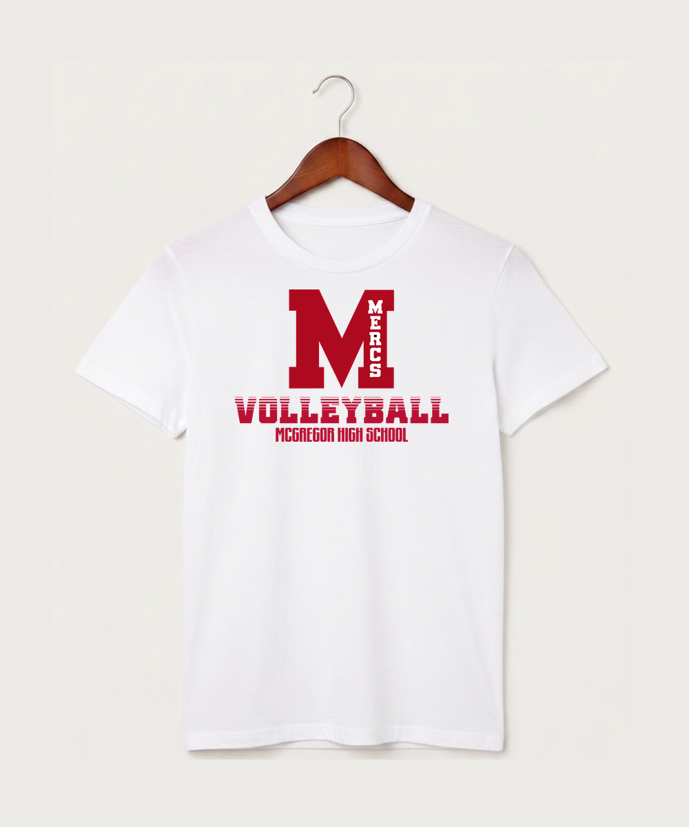 Mcgregor High School Volleyball (Girls) - White T-Shirt - Full Front