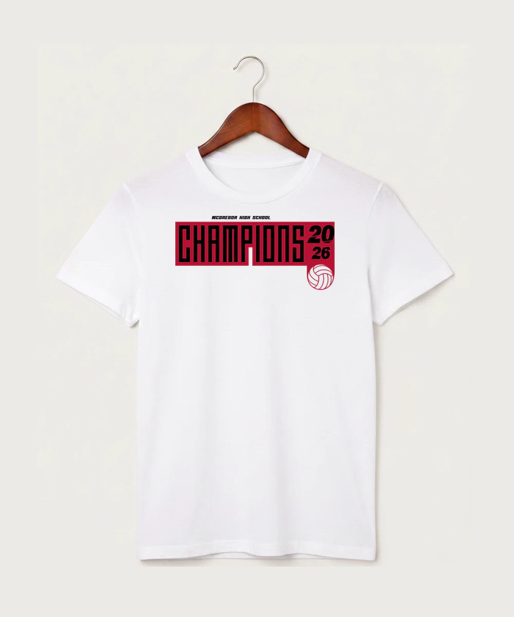Mcgregor High School Volleyball (Girls) - White T-Shirt - Full Front