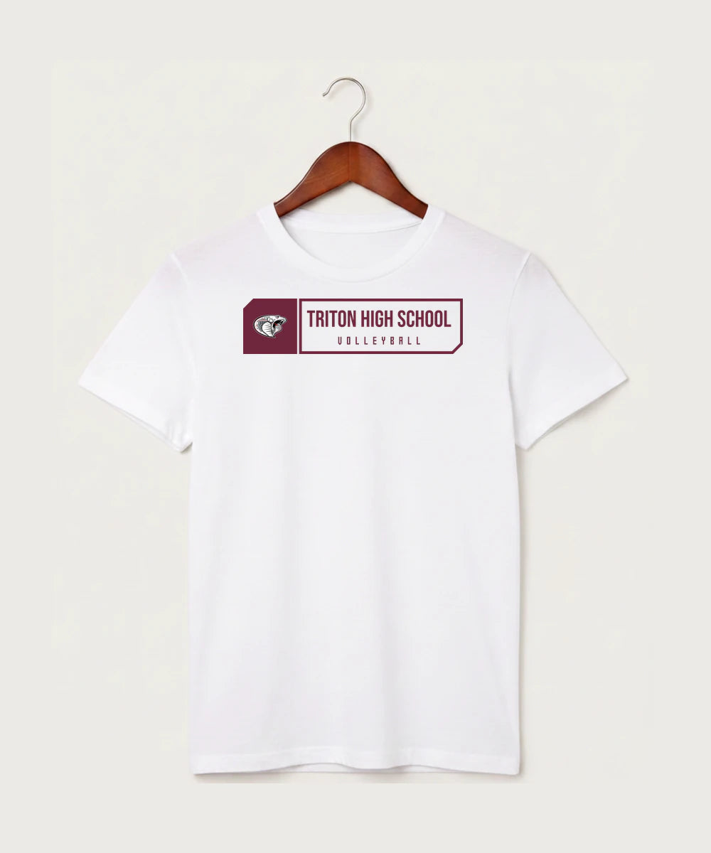 Triton High School Volleyball (Girls) - White T-Shirt - Full Front